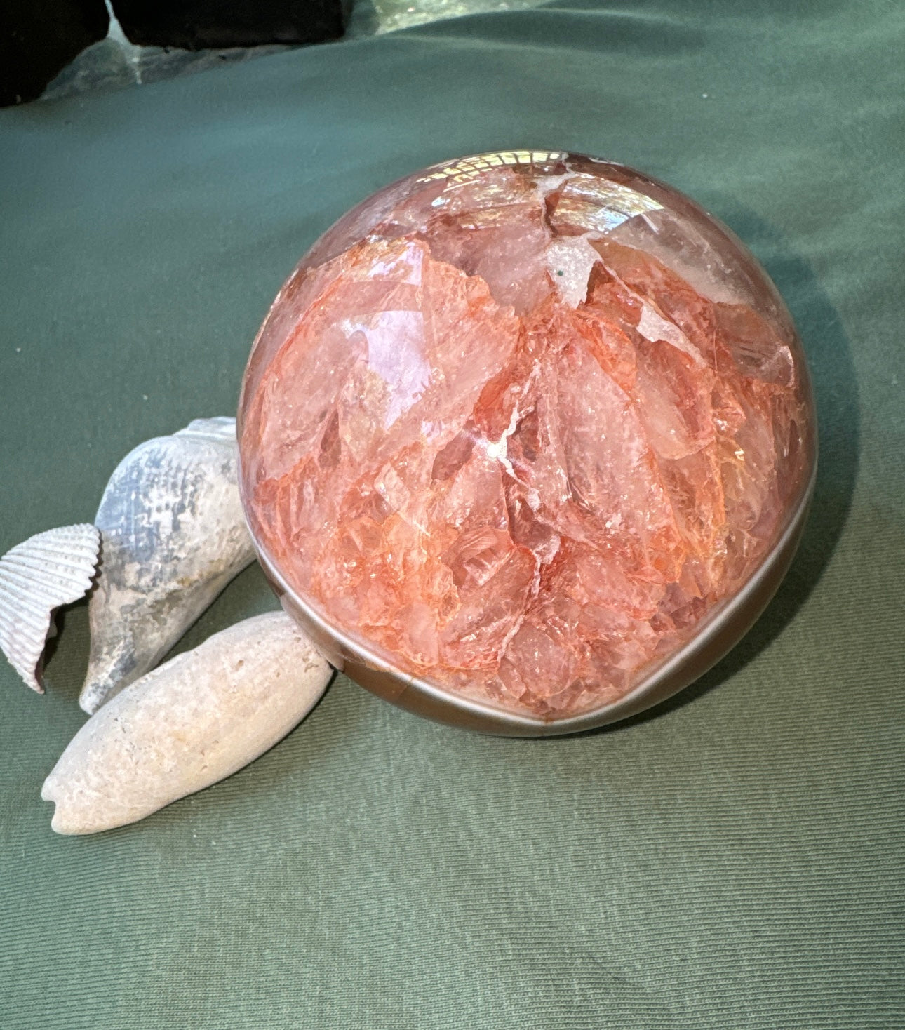 Carnelian In Quartz large sphere