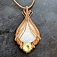 Natural Moonstone and Peridot wire wrapped pendant