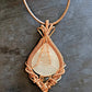 Natural Moonstone and Peridot wire wrapped pendant