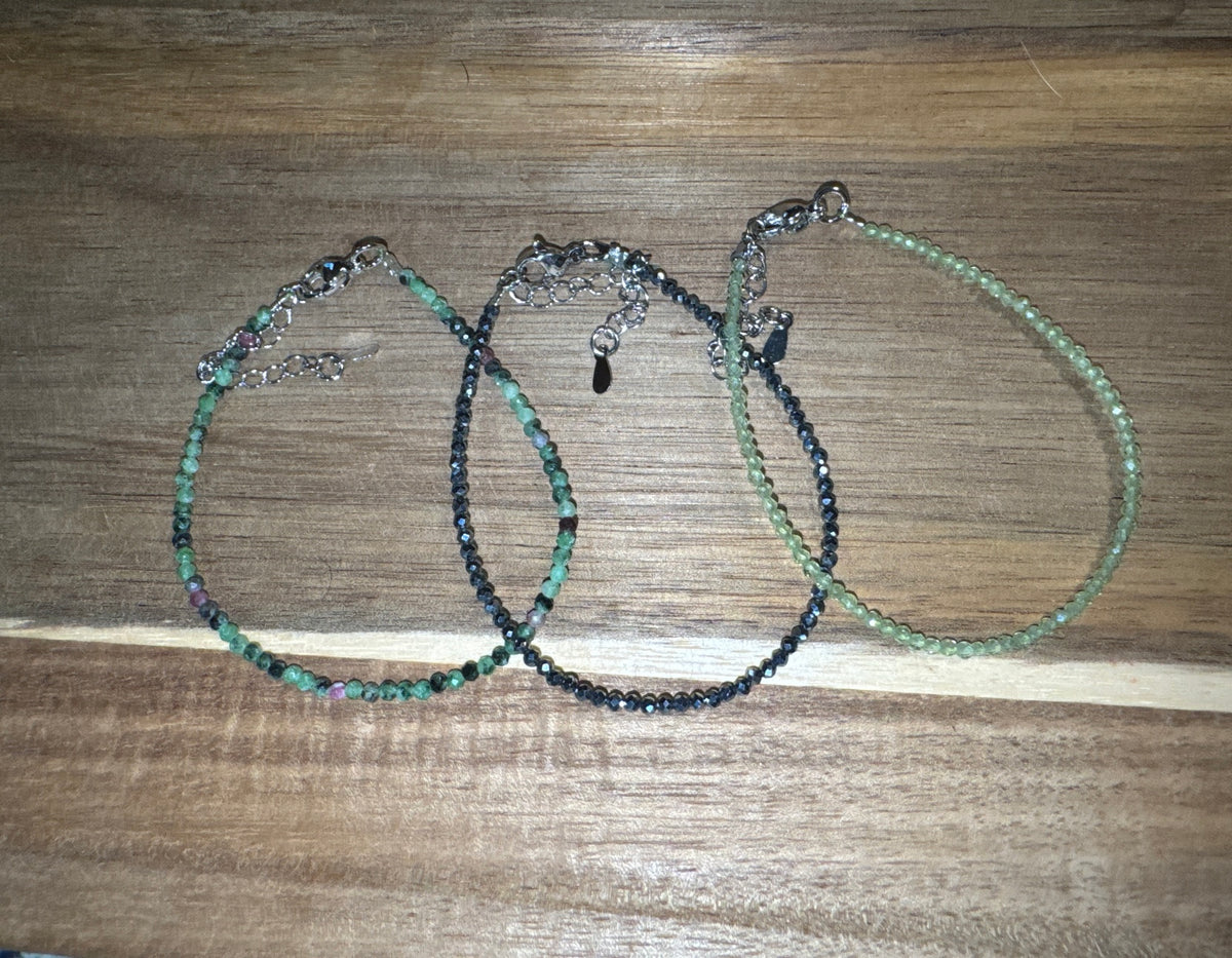 Micro Faceted Natural Stone Bracelets
