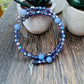 Handmade Deep Purple Austrian Crystal Goddess & Feather Bracelet