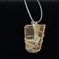 Handmade Wire Wrapped Garden Quartz with Rutile wrapped pendant 925 Sterling necklace