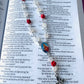 Handmade Rearview Mirror Rosary with St Benedict Medal