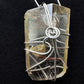 Handmade Wire Wrapped Garden Quartz with Rutile wrapped pendant 925 Sterling necklace