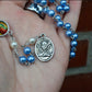 Handmade Pale Blue and White Swarovski Pearl Rosary