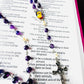 Handmade Natural Amethyst and Swarovski Pearl Sacred Heart Rosary