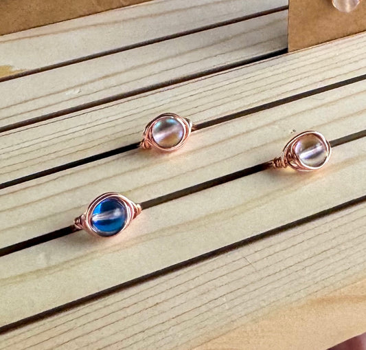 End of An Era Frosted Mermaid Wire Wrapped Ring