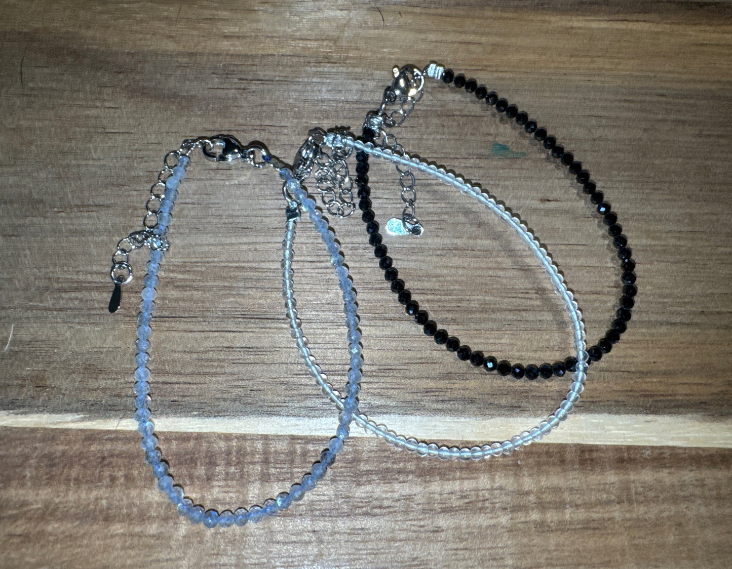 Micro Faceted Natural Stone Bracelets