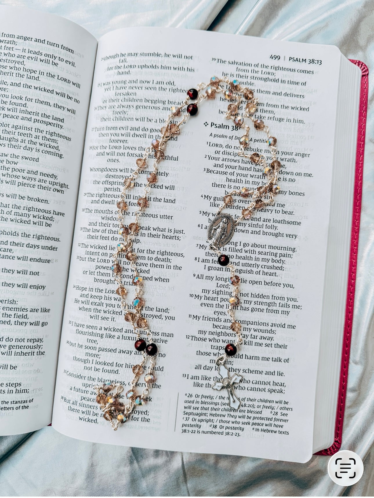 Handmade Rosary Swarovski Champagne Color Beads and Tigers Eye Devotional Beads
