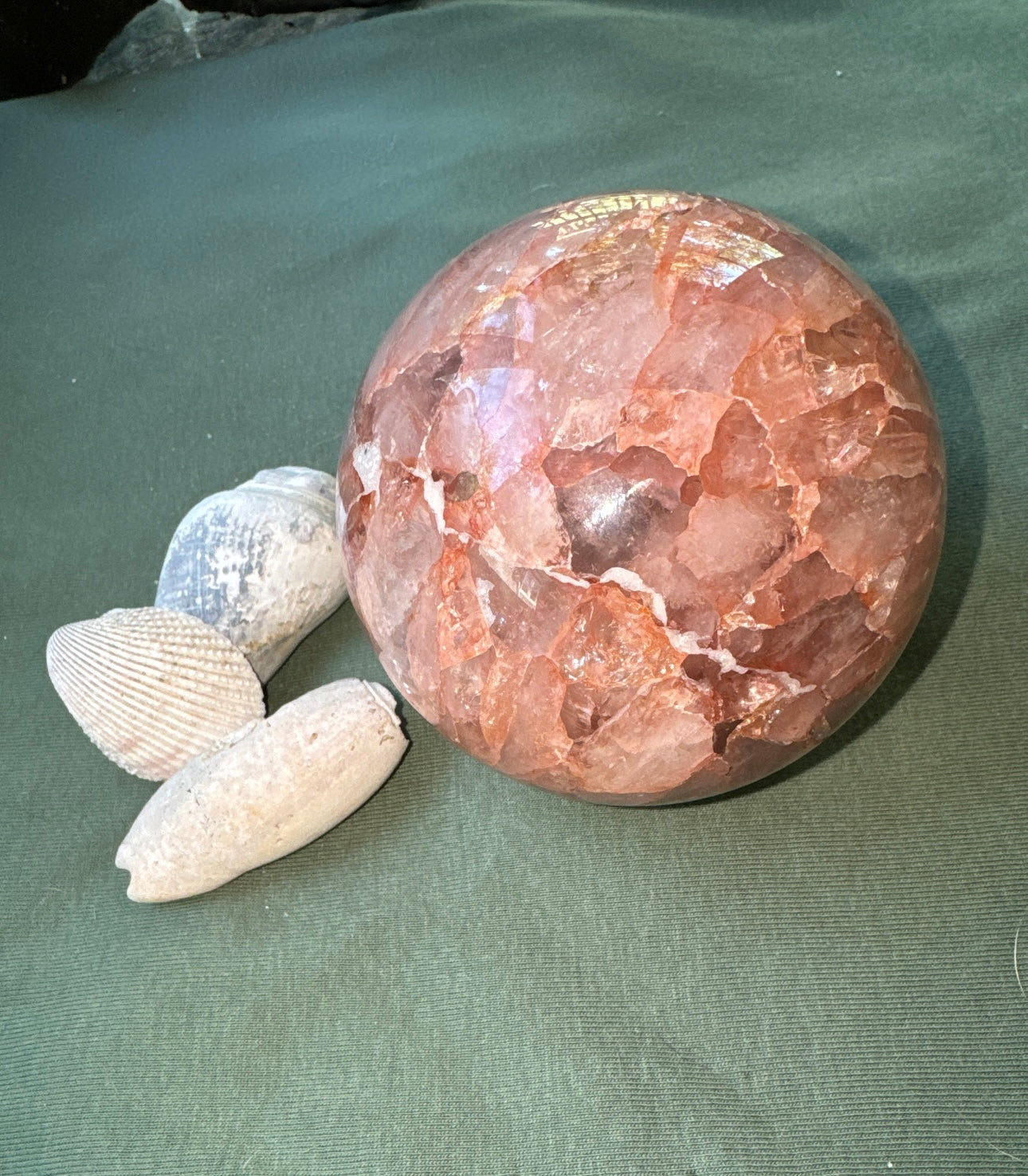 Carnelian In Quartz large sphere