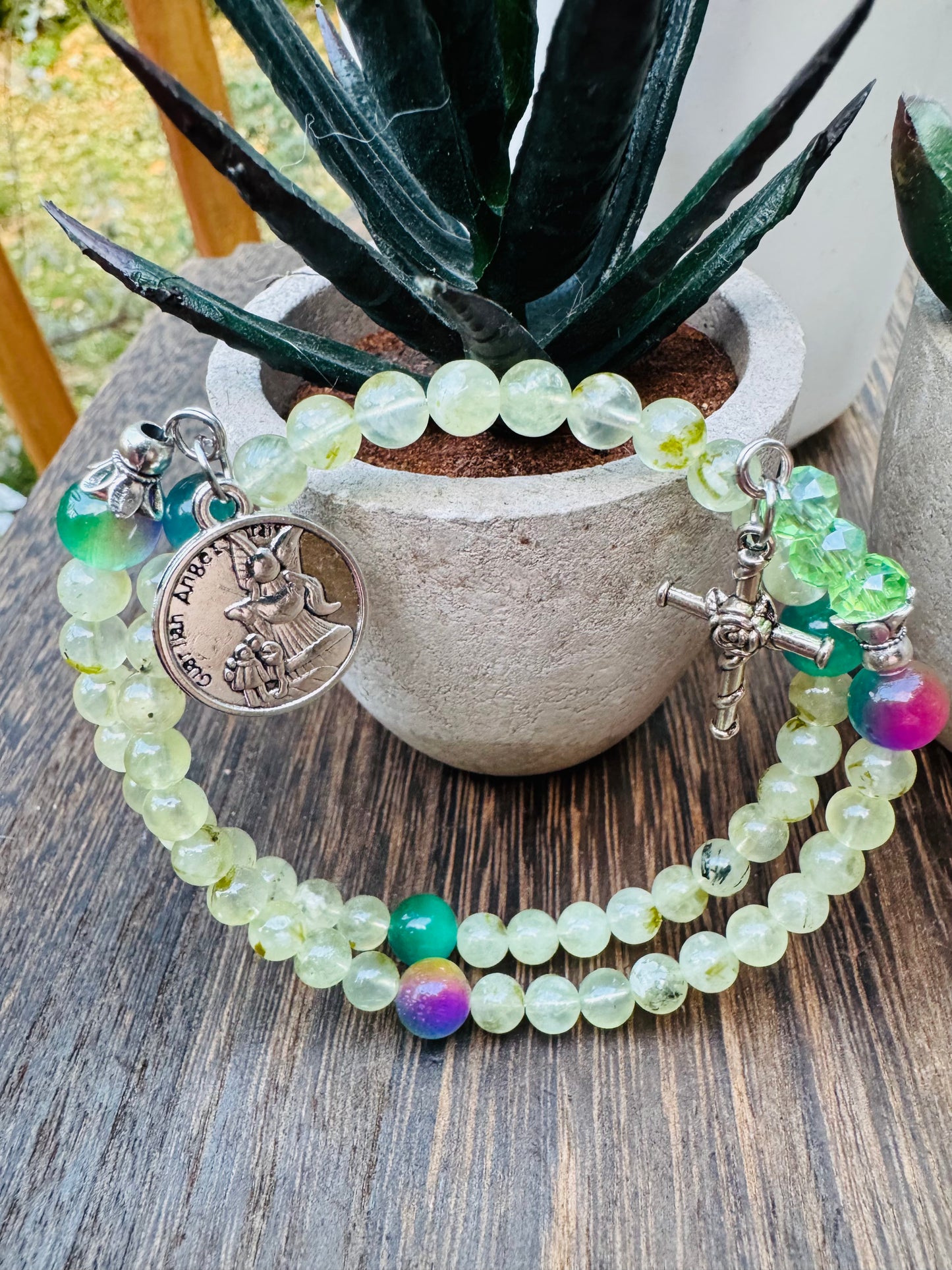 Handmade Guardian Angel Rosary Bracelet