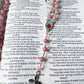 Handmade Swarovski Pearls and Red Rose Our Father Beads Rosary