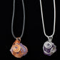 Wire wrapped natural Amethyst Spiral Pendant