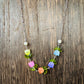 Spring Tulip Crystal Bead Necklace – Whimsical Floral Jewelry Set – Sterling Plated Chain – Matching Bracelet & Earrings