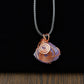 Wire wrapped natural Amethyst Spiral Pendant