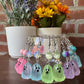 Glow In The Dark Handmade Ghost Earrings with Natural Crystal’s