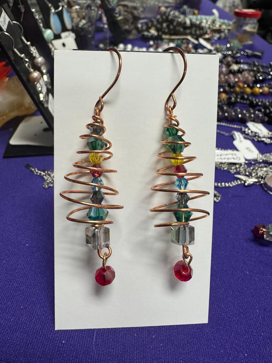 Swarovski Crystal Christmas Tree Earrings