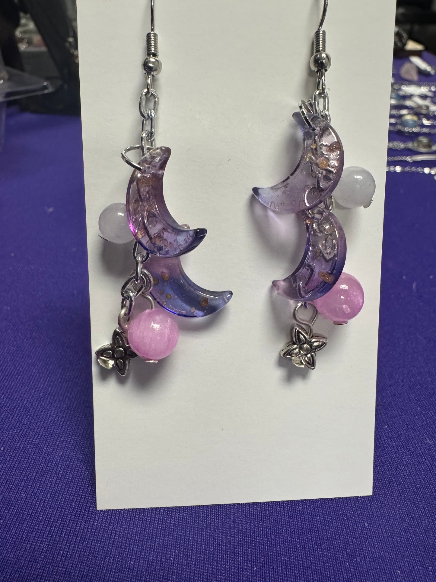 Celestial Moon & Star Dangle Drop Earrings