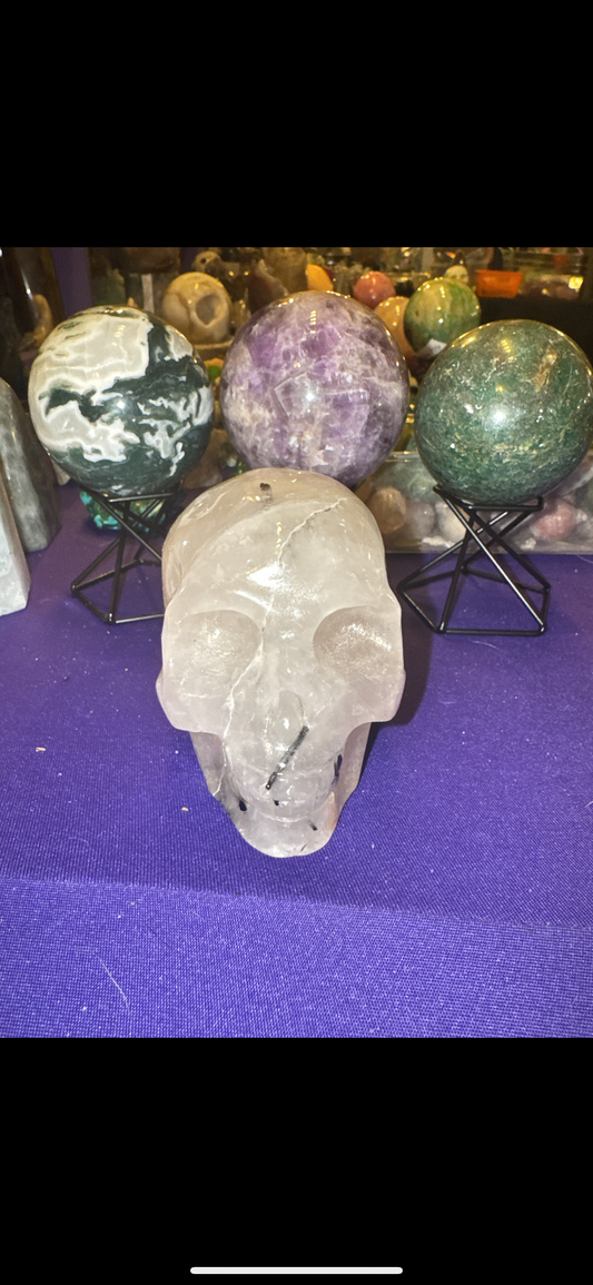 Rutilated Quartz Skull