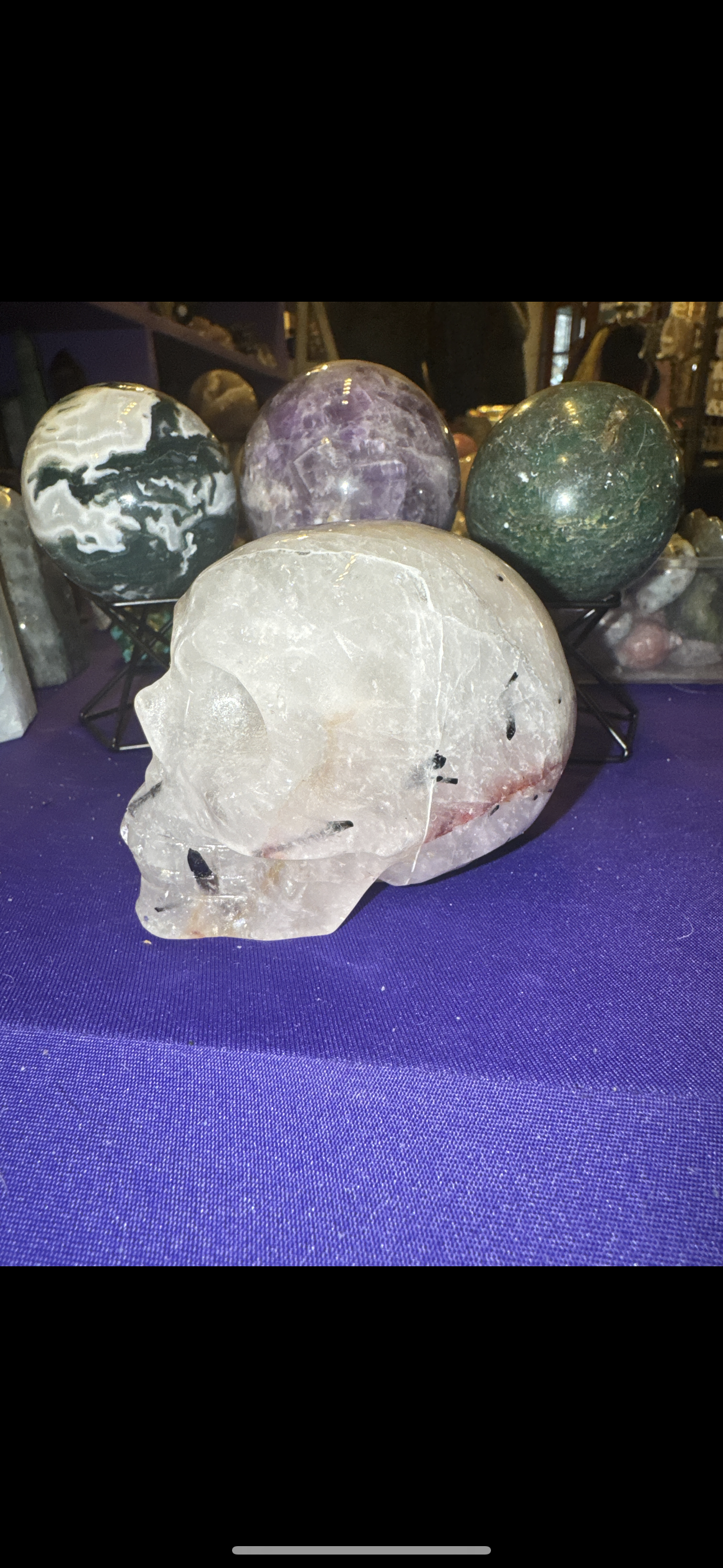 Rutilated Quartz Skull