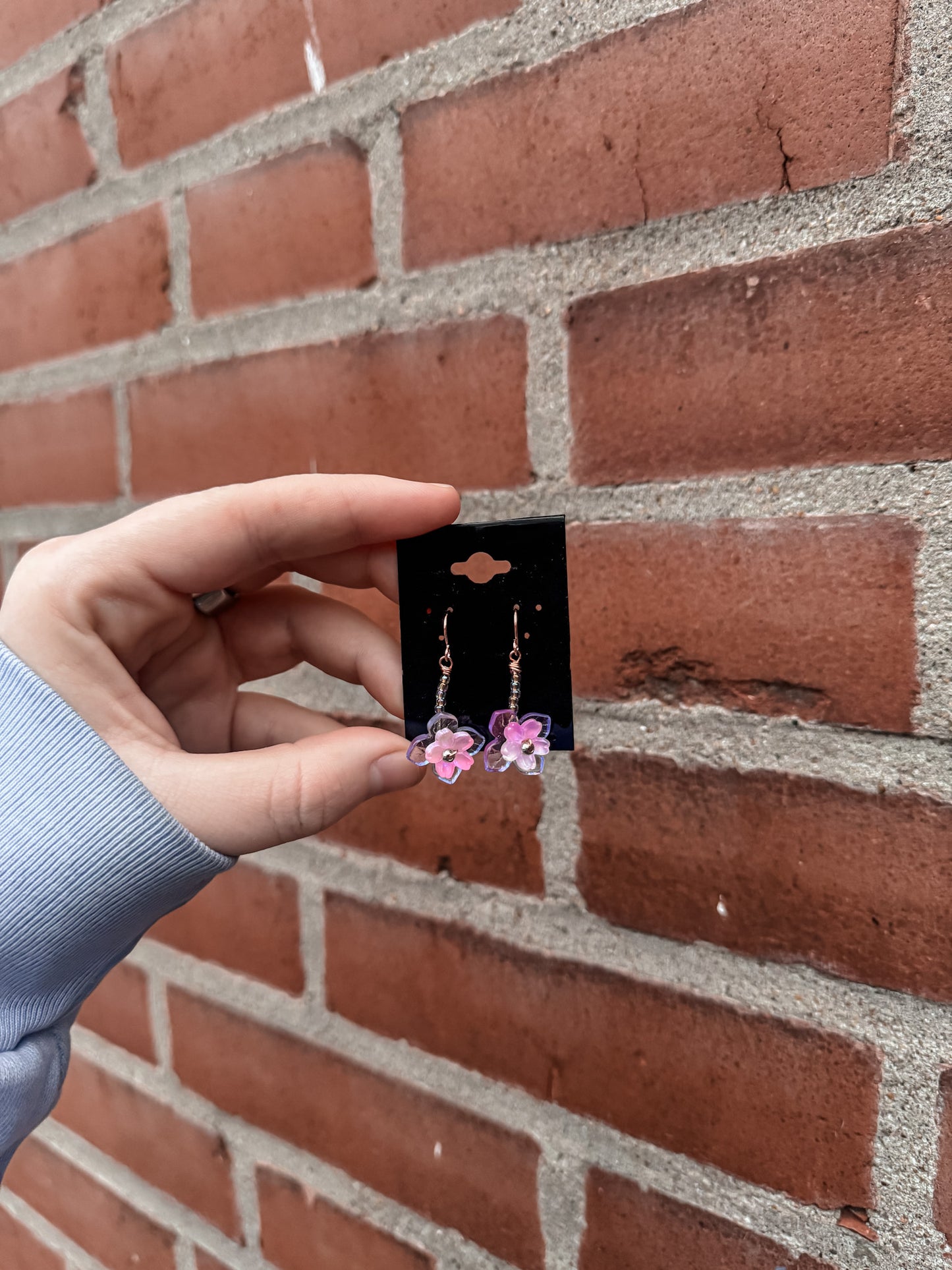 Dainty Flower Dangle Drop Earrings