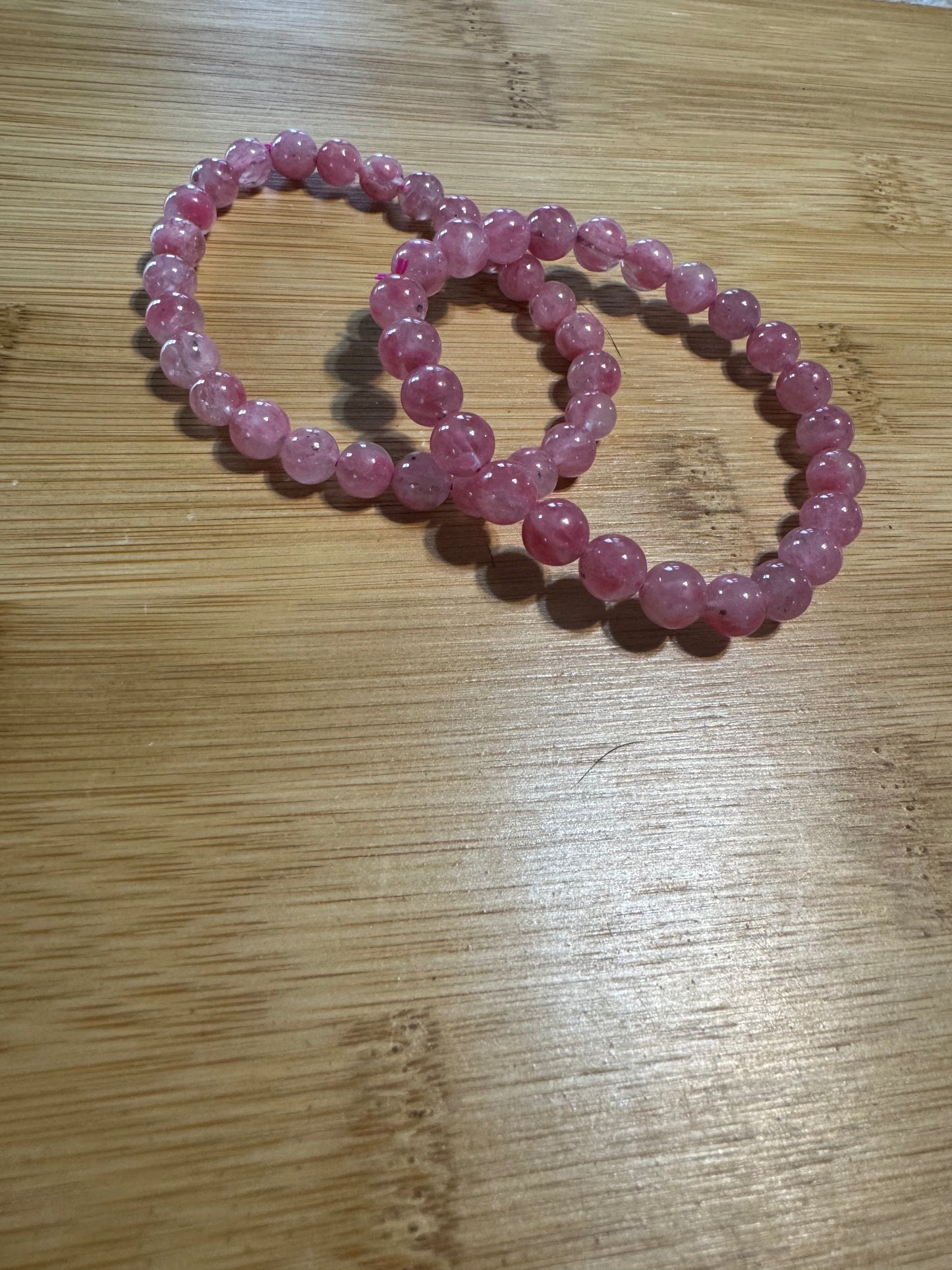 Handmade High Quality Iced Rhodanite Crystal Bracelet