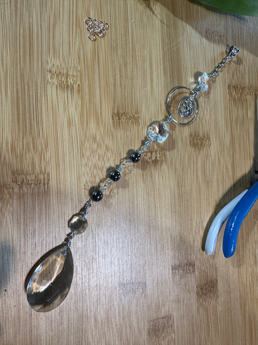 Suncatcher Crystal with Progective Hemtite