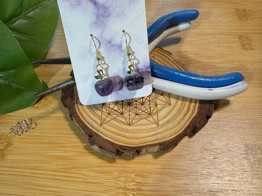 Natural Banded Flourite Apple Earrings