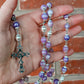 Handmade Lepidolite and Swarovski Pearl Wire Wrapped Heirloom Rosary