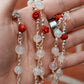Handmade Aura Quartz & Rose Decorative Wrapped Beads