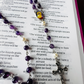 Handmade Blue Swarovski Pearl And Lamp Work Floral Beaded Rosary