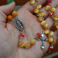 Handmade Orange Selenite and Swarovski Crystal Rosary