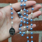 Handmade Pale Blue and White Swarovski Pearl Rosary