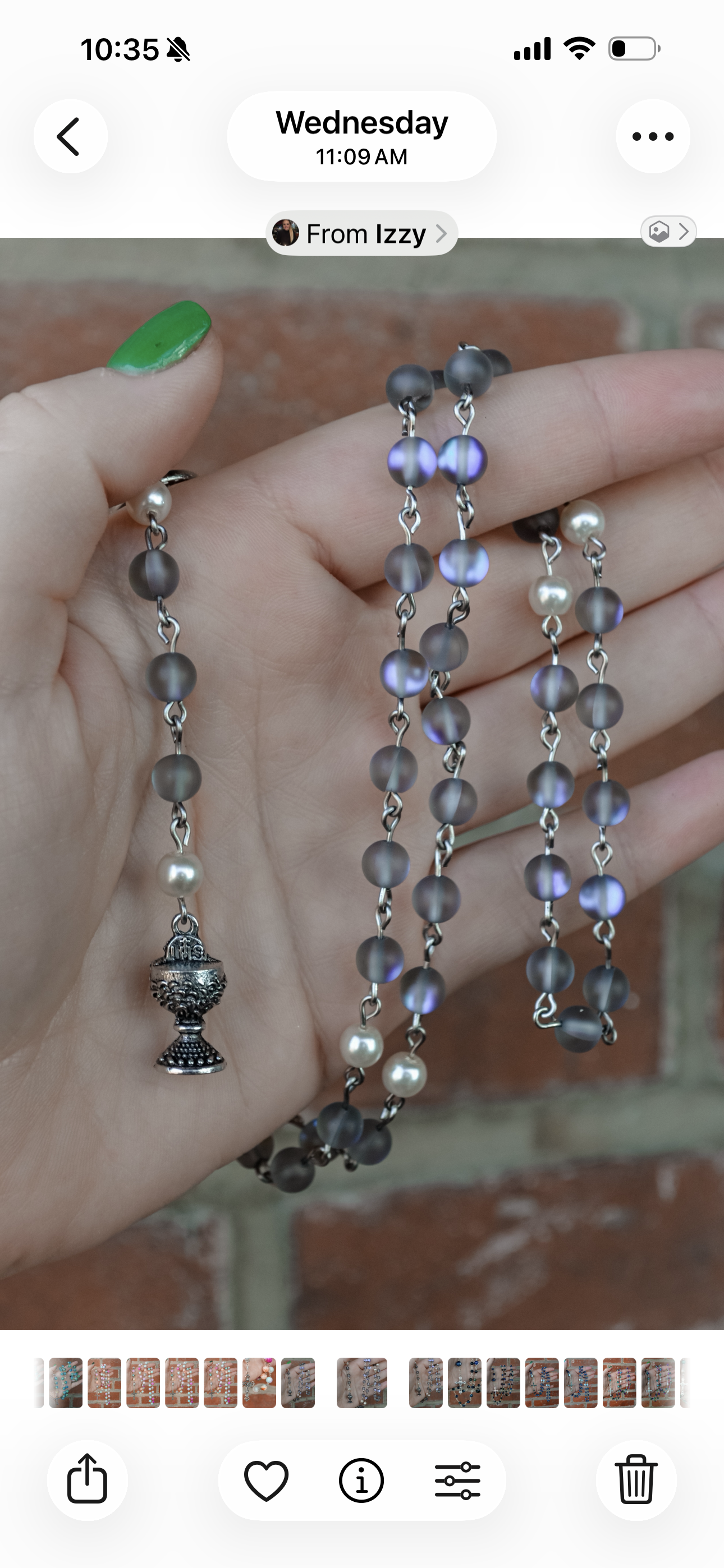 Handmade Matte Moonstone First Communion Rosary