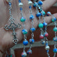 Handmade Shell Beaded Wire Wrapped Immaculate Heart of Mary Rosary
