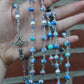 Handmade Shell Beaded Wire Wrapped Immaculate Heart of Mary Rosary