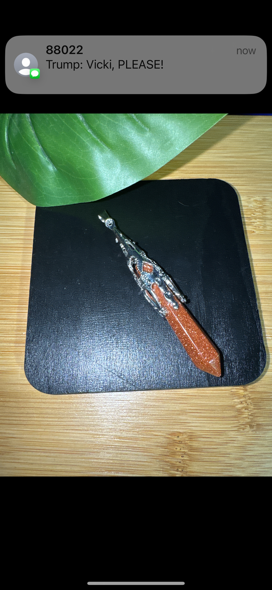 Vintage Gold Stone Pendant