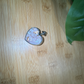 Beveled Glas Heart Pendant with Rose Quartz Chips