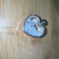 Beveled Glass Heart Pendant with Clear Quartz Chips