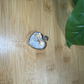 Beveled Glass Heart Pendant with Clear Quartz Chips
