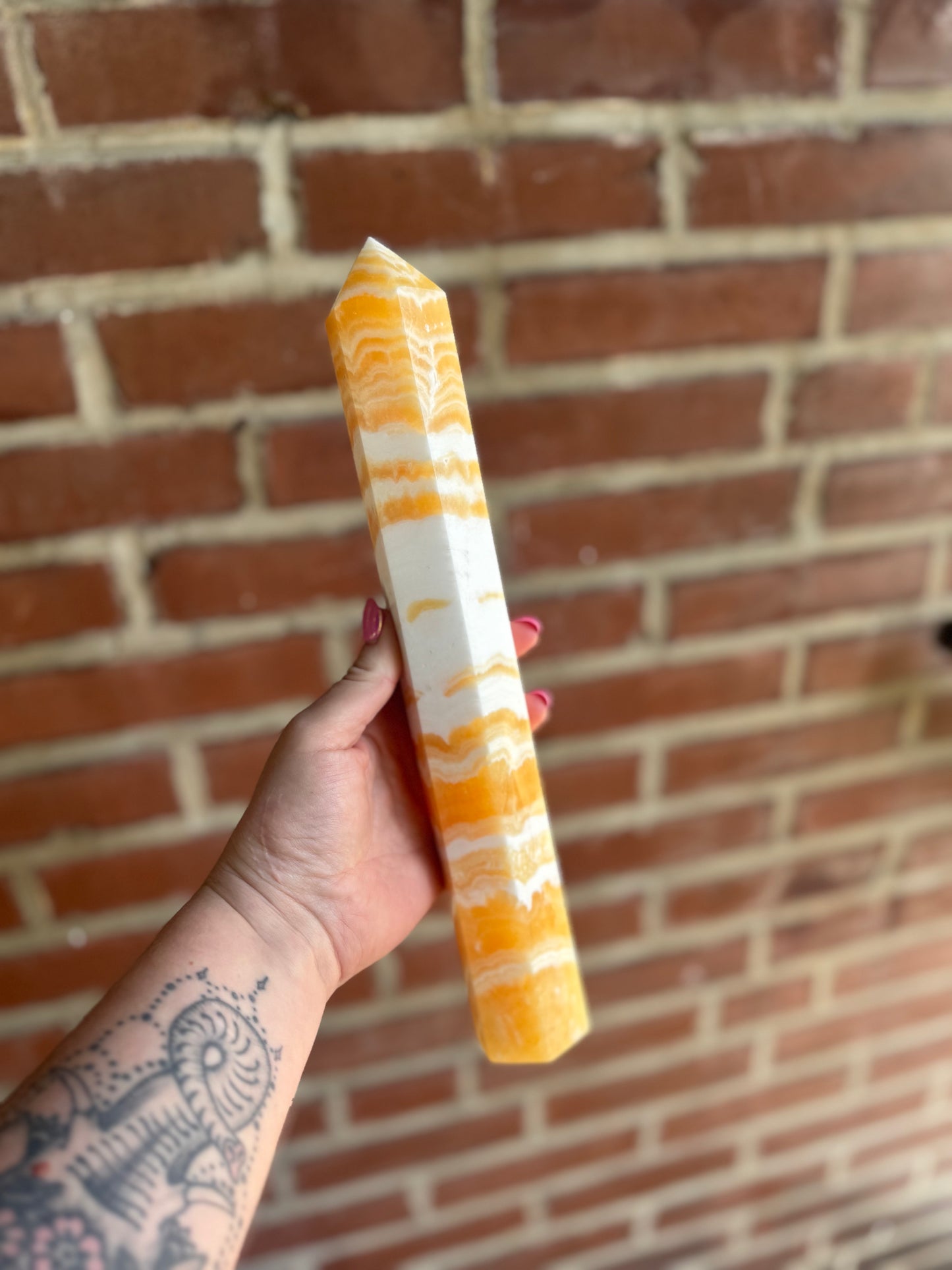 Extra large Orange and White high quality calcite
