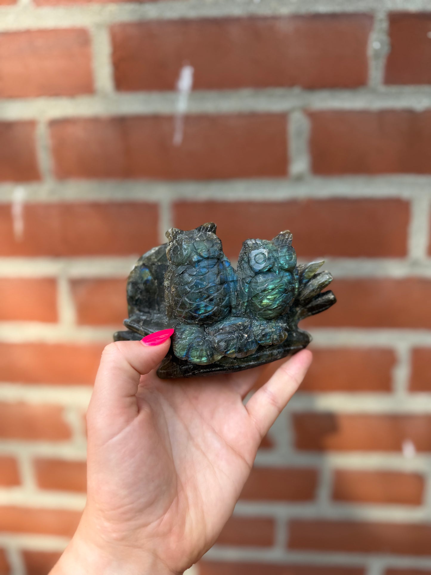 Double Labadorite Owls
