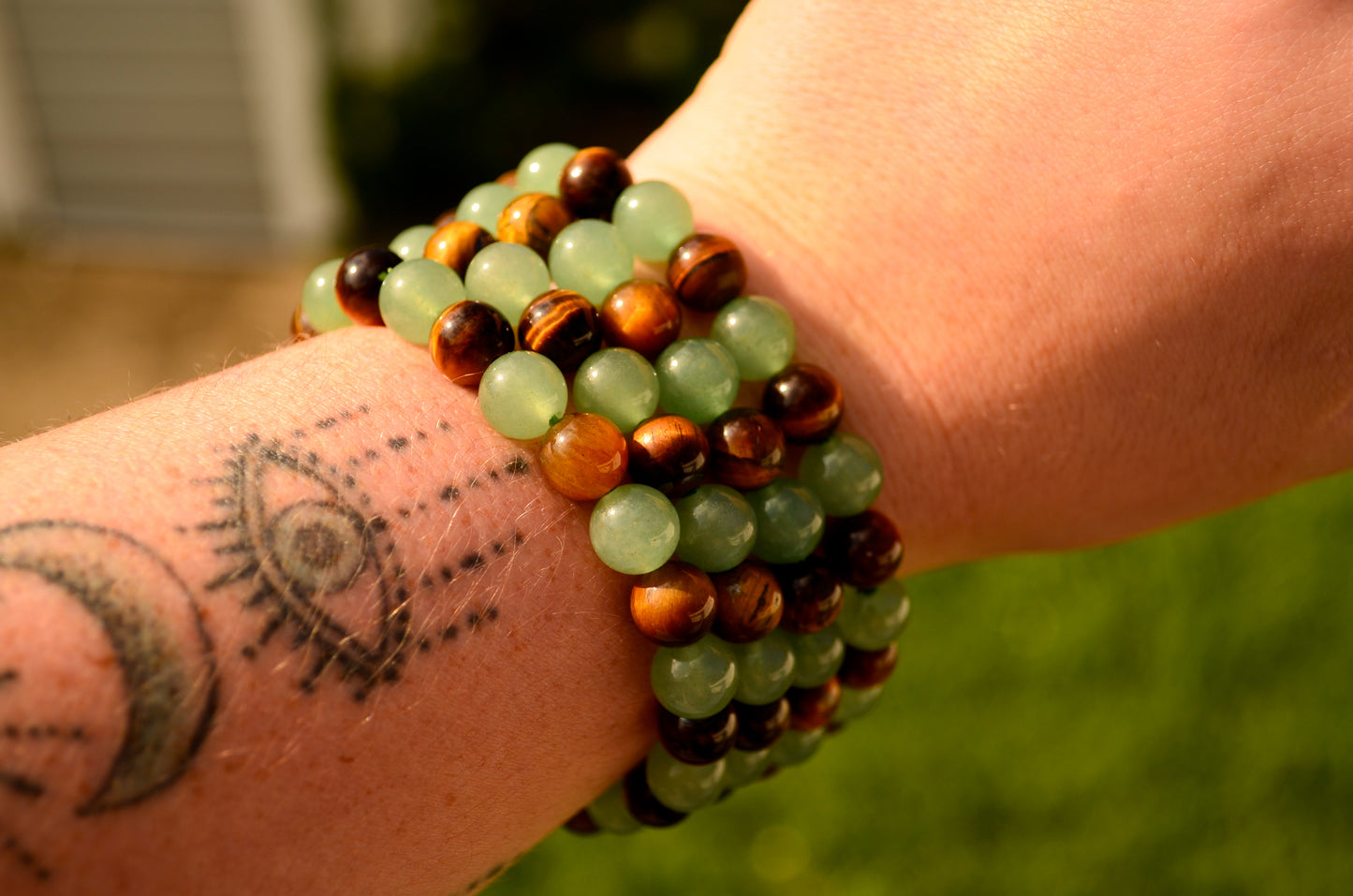 Success Bracelet- Adventurine and Tigers Eye