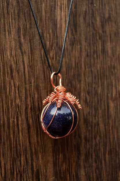 Wire Wrapped Crystal Orb Pendants