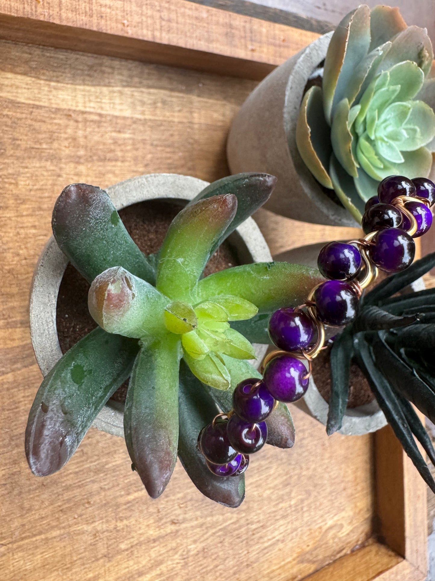 Purple Tigers Eye Wave Bracelet