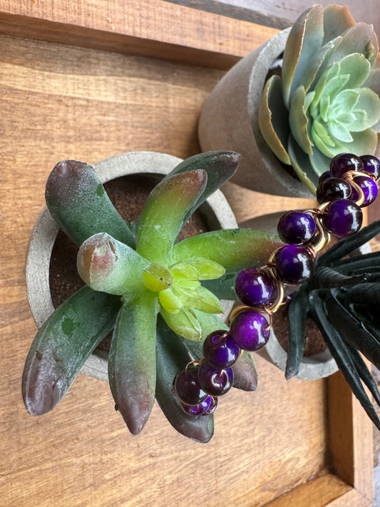 Purple Tigers Eye Wave Bracelet