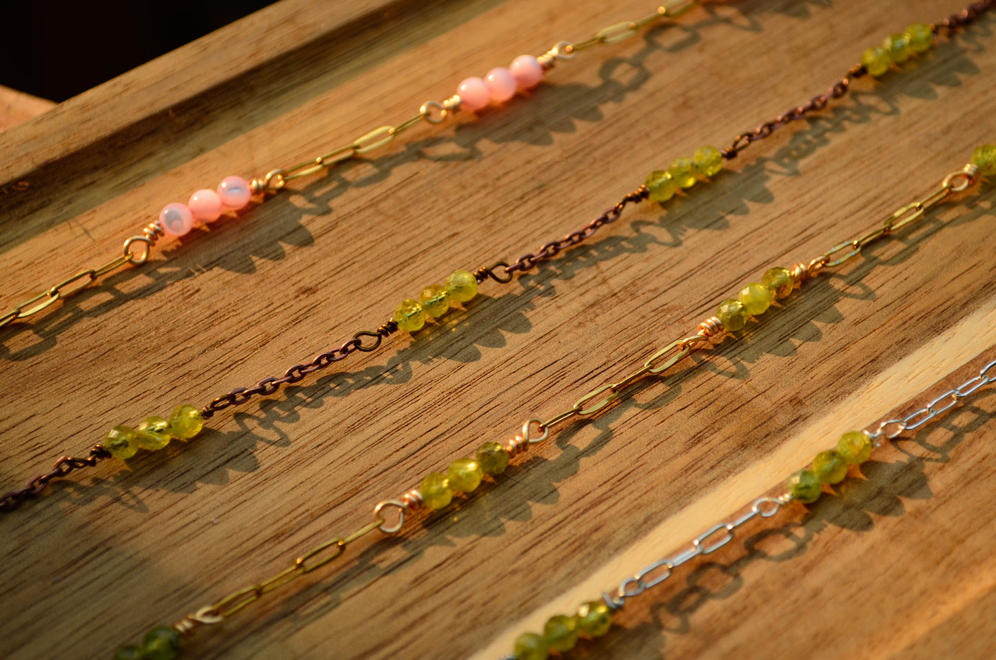 Handmade Peridot Natural Stone Bracelet ~ August Birthstone