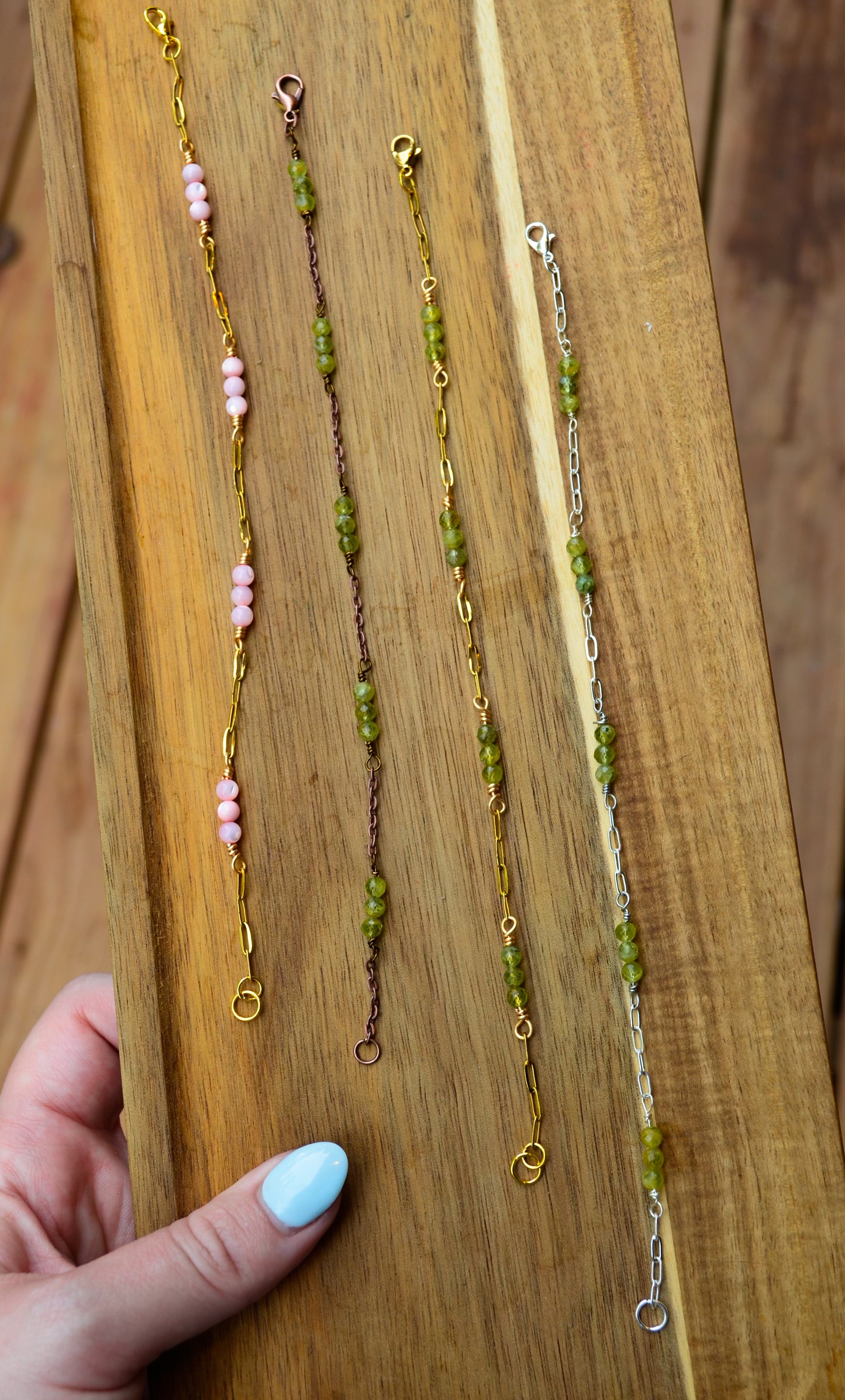 Handmade Peridot Natural Stone Bracelet ~ August Birthstone