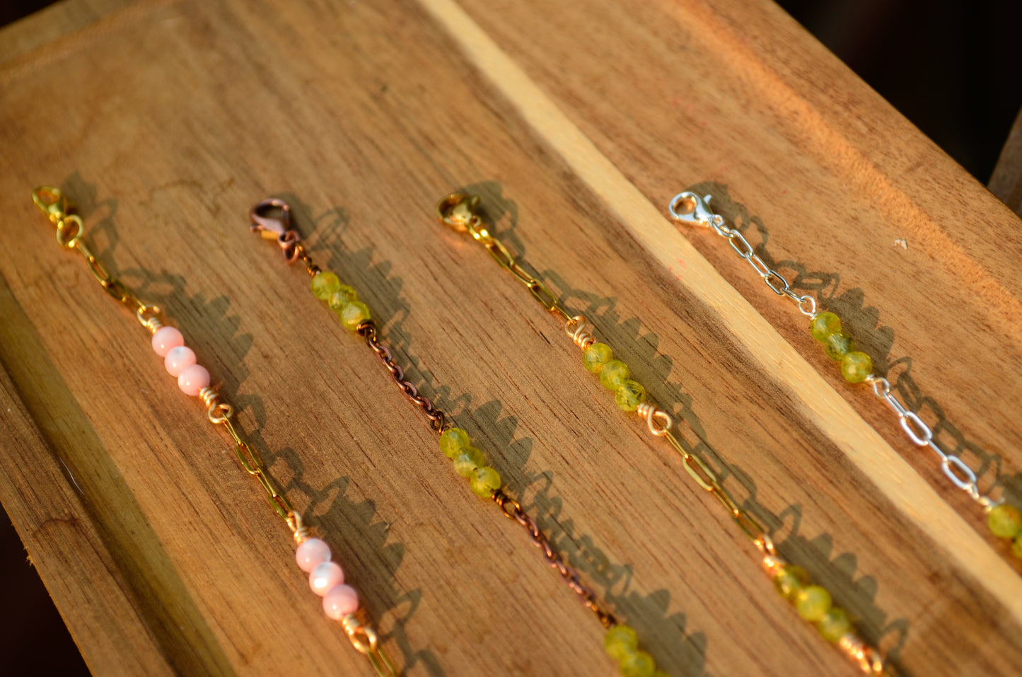 Handmade Peridot Natural Stone Bracelet ~ August Birthstone
