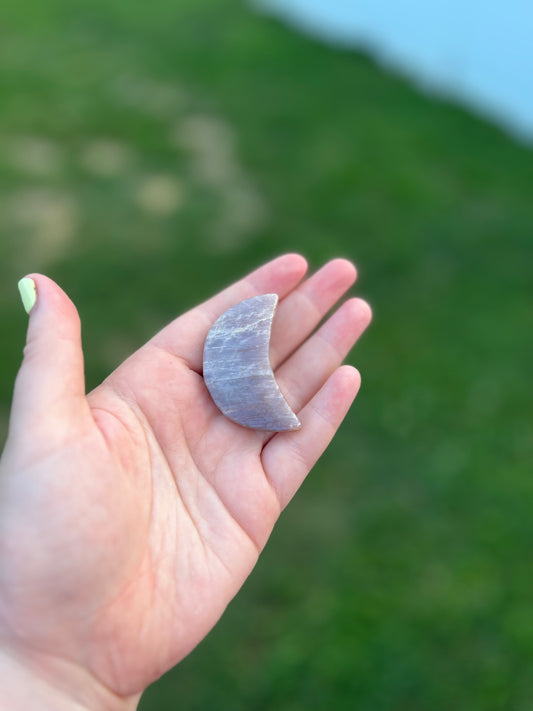 Moonstone Moon Carving